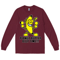 Burgundy peanut butter jelly time banana Long Sleeve Tee - artisFamous