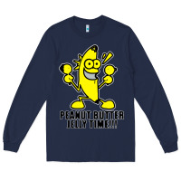 Navy peanut butter jelly time banana Long Sleeve Tee - artisFamous