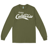 Army Green enjoy california Long Sleeve Tee - artisFamous