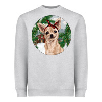 Heather Grey Chihuahua And Farm Heavyweight Sweatshirt - RanaPortraitStore