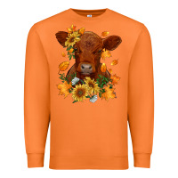 Carrot fall red angus calf dried leaves and sunflowers Premium Sweatshirt - RanaPortraitStore