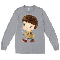 Heather Grey Little Yoshitomo Knives Long Sleeve Tee - artisFamous