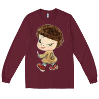 Burgundy Little Yoshitomo Knives Long Sleeve Tee - artisFamous