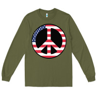 Army Green United states peace symbol Long Sleeve Tee - artisFamous