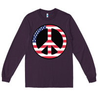 Plum United states peace symbol Long Sleeve Tee - artisFamous