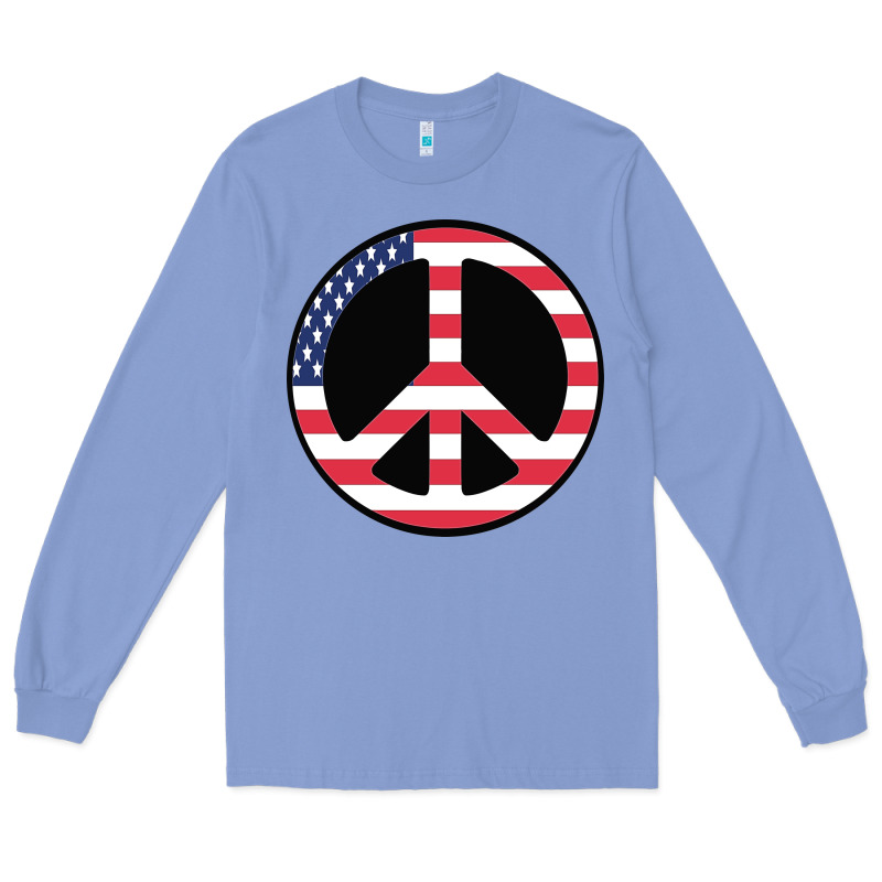 United States Peace Symbol Long Sleeve Tee by artisFamous | Teevron