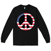 Black United states peace symbol Long Sleeve Tee - artisFamous