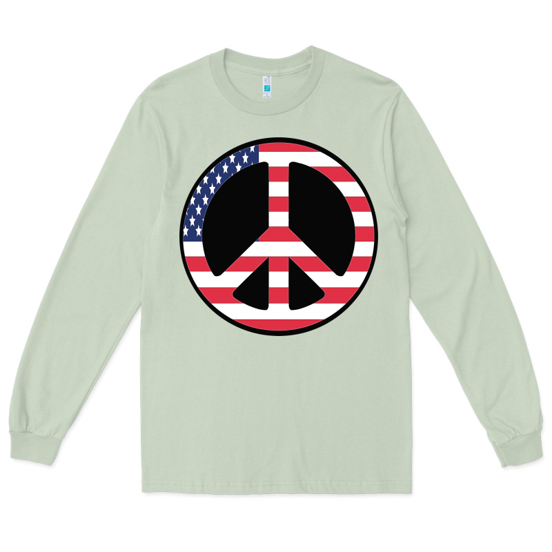 United States Peace Symbol Long Sleeve Tee by artisFamous | Teevron