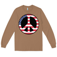 Toasted Coconut United states peace symbol Long Sleeve Tee - artisFamous