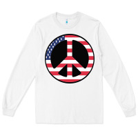 White United states peace symbol Long Sleeve Tee - artisFamous