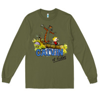 Army Green calvin hobbes Long Sleeve Tee - artisFamous