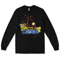 Black calvin hobbes Long Sleeve Tee - artisFamous