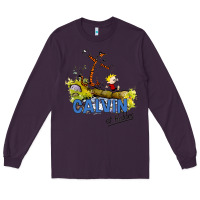 Plum calvin hobbes Long Sleeve Tee - artisFamous