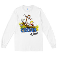 White calvin hobbes Long Sleeve Tee - artisFamous