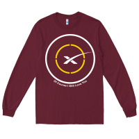 Burgundy spacex drone ship Long Sleeve Tee - artisFamous