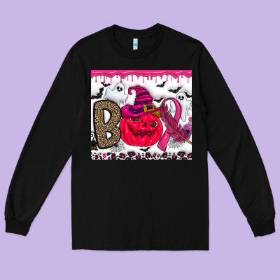 Boo October Long Sleeve Tee Designed By Cowhidedigitalart