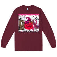 Burgundy Boo october Long Sleeve Tee - CowhideDigitalArt