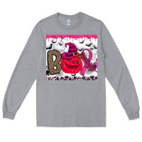 Heather Grey Boo october Long Sleeve Tee - CowhideDigitalArt