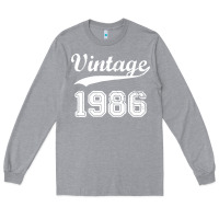 Heather Grey vintage 1986 Long Sleeve Tee - artisFamous