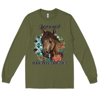 Army Green Just A Girl Who Loves Horses Long Sleeve Tee - artisFamous