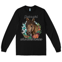 Black Just A Girl Who Loves Horses Long Sleeve Tee - artisFamous