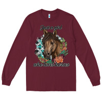 Burgundy Just A Girl Who Loves Horses Long Sleeve Tee - artisFamous