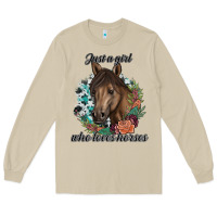 Mushroom Just A Girl Who Loves Horses Long Sleeve Tee - artisFamous
