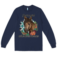 Navy Just A Girl Who Loves Horses Long Sleeve Tee - artisFamous