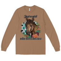 Toasted Coconut Just A Girl Who Loves Horses Long Sleeve Tee - artisFamous