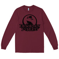 Burgundy desorden publico Long Sleeve Tee - artisFamous