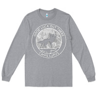 Heather Grey fantastic mr fox wolf canis mountain Long Sleeve Tee - artisFamous