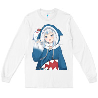 White Smile Beautiful Gawr Gura Long Sleeve Tee - artisFamous