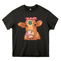 Asphalt Cow  Turquoise Heavy Core Tee - CowCowDesign