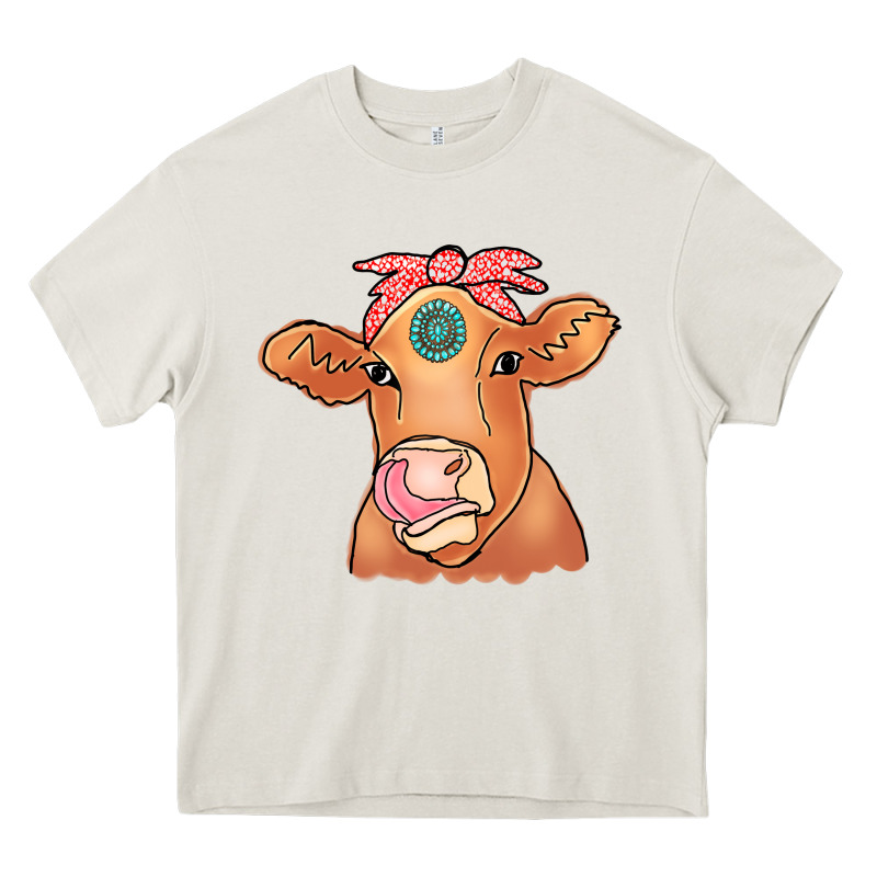 Cow  Turquoise Heavy Core Tee by CowCowDesign | Teevron