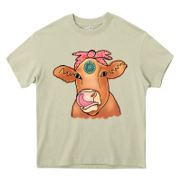 Mossy Cow  Turquoise Heavy Core Tee - CowCowDesign