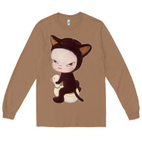 Toasted Coconut Yoshitomo Nara Cute Cat Long Sleeve Tee - artisFamous