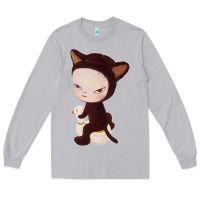 Moon Dust Yoshitomo Nara Cute Cat Long Sleeve Tee - artisFamous