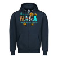 Navy being nana makes my life complete Zipper Hoodie - RanaPortraitStore
