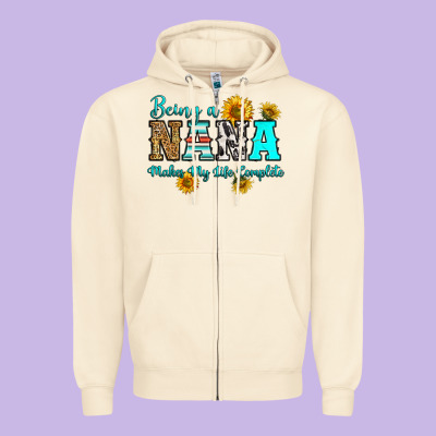Being Nana Makes My Life Complete Zipper Hoodie Designed By Ranaportraitstore