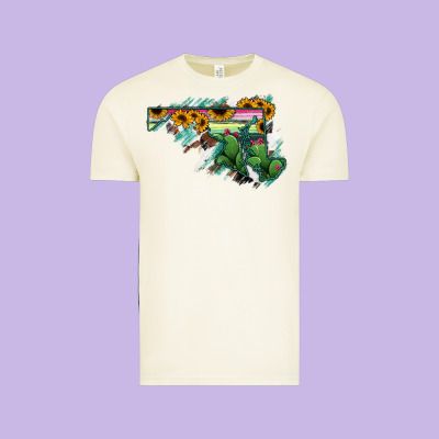 Maryland Map Sunflower Cactus Serape Vintage Tee Designed By Ranaportraitstore