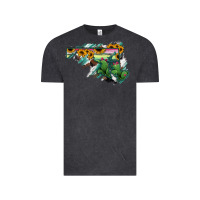 Vintage Black Maryland Map Sunflower Cactus Serape Vintage Tee - RanaPortraitStore