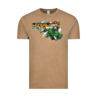 Vintage Coffee Maryland Map Sunflower Cactus Serape Vintage Tee - RanaPortraitStore