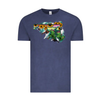 Vintage Denim Maryland Map Sunflower Cactus Serape Vintage Tee - RanaPortraitStore