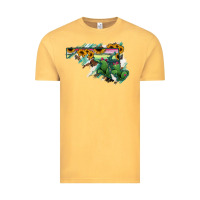 Vintage Mustard Maryland Map Sunflower Cactus Serape Vintage Tee - RanaPortraitStore
