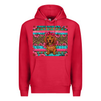 Cardinal dachshund puppy floral Premium Hoodie - Artiststas