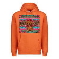 Carrot dachshund puppy floral Premium Hoodie - Artiststas
