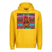 Lemon dachshund puppy floral Premium Hoodie - Artiststas