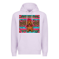 Lilac dachshund puppy floral Premium Hoodie - Artiststas