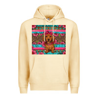 Pina Colada dachshund puppy floral Premium Hoodie - Artiststas