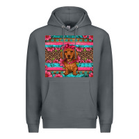 Rock dachshund puppy floral Premium Hoodie - Artiststas